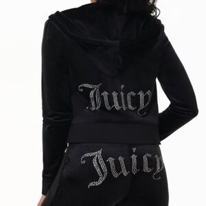 NWT Juicy Couture OG Big Bling Velour Track Pants/Hoodie Jacket